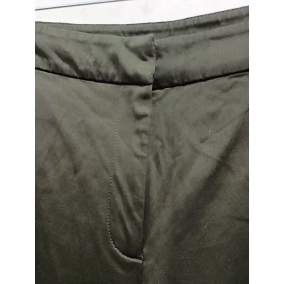 Eileen Fisher Womens Dress Pants Medium Olive Green Satin Straight Leg Classic - Picture 3 of 8